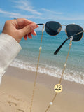 Handmade Glasses Chain with Loli Beads, Stainless Steel