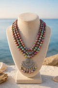 Handmade Necklace with Glass Agate Beads