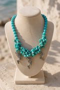 Handmade Necklace with Firozi Beads and Natural Firozi Stones