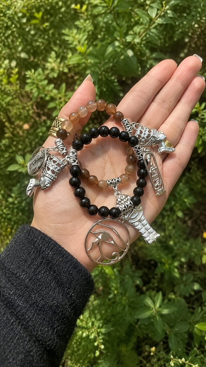 Handmade Pharaonic Bracelet with Yemeni Agate