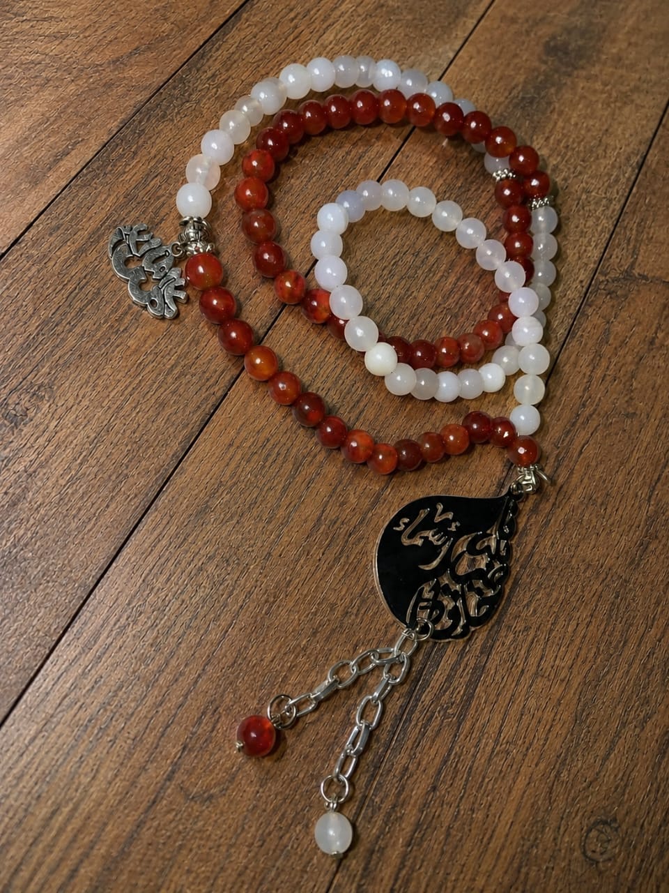 Handmade Prayer Beads with 99 Sulaimani Agate Beads