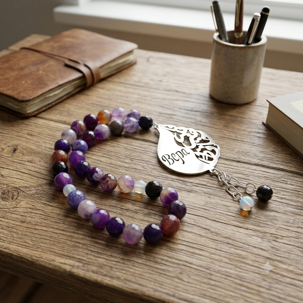Handmade agate prayer beads
