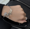 Rhodium-plated copper bracelet (white rhodium)