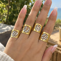 Gold-plated ring, one-size-fits-all
Color-fast (does not fade)