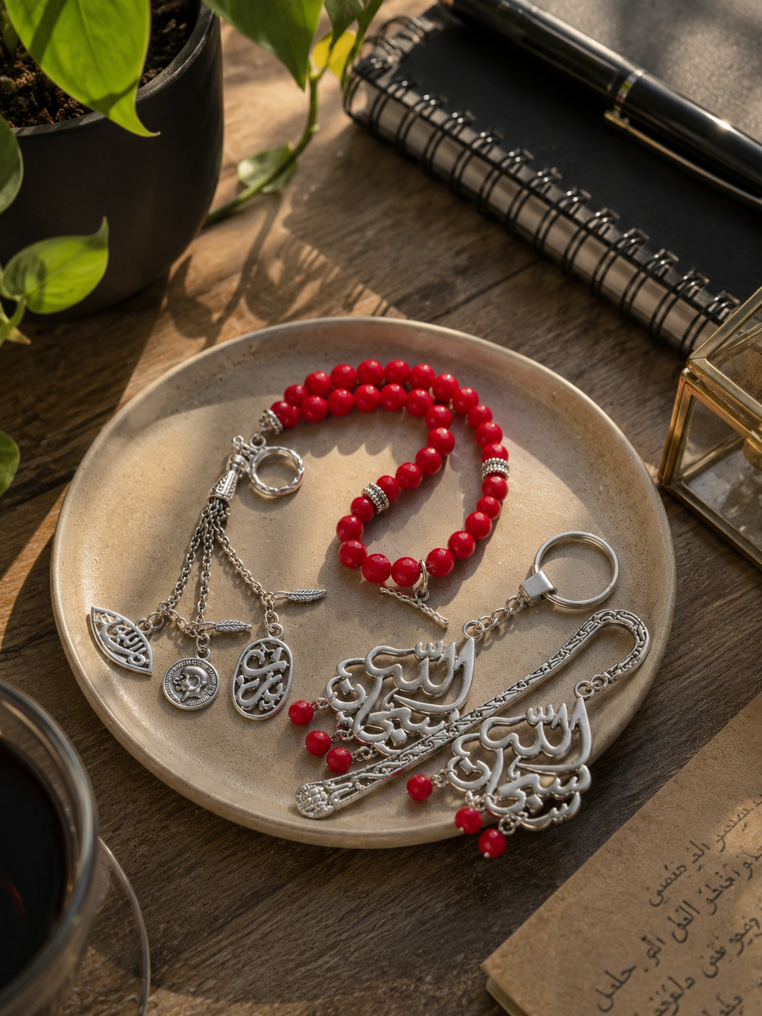 Crystal Prayer Beads with Medal and Nickel Chrome Spacer