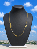 Stainless steel chain with a brass name pendant