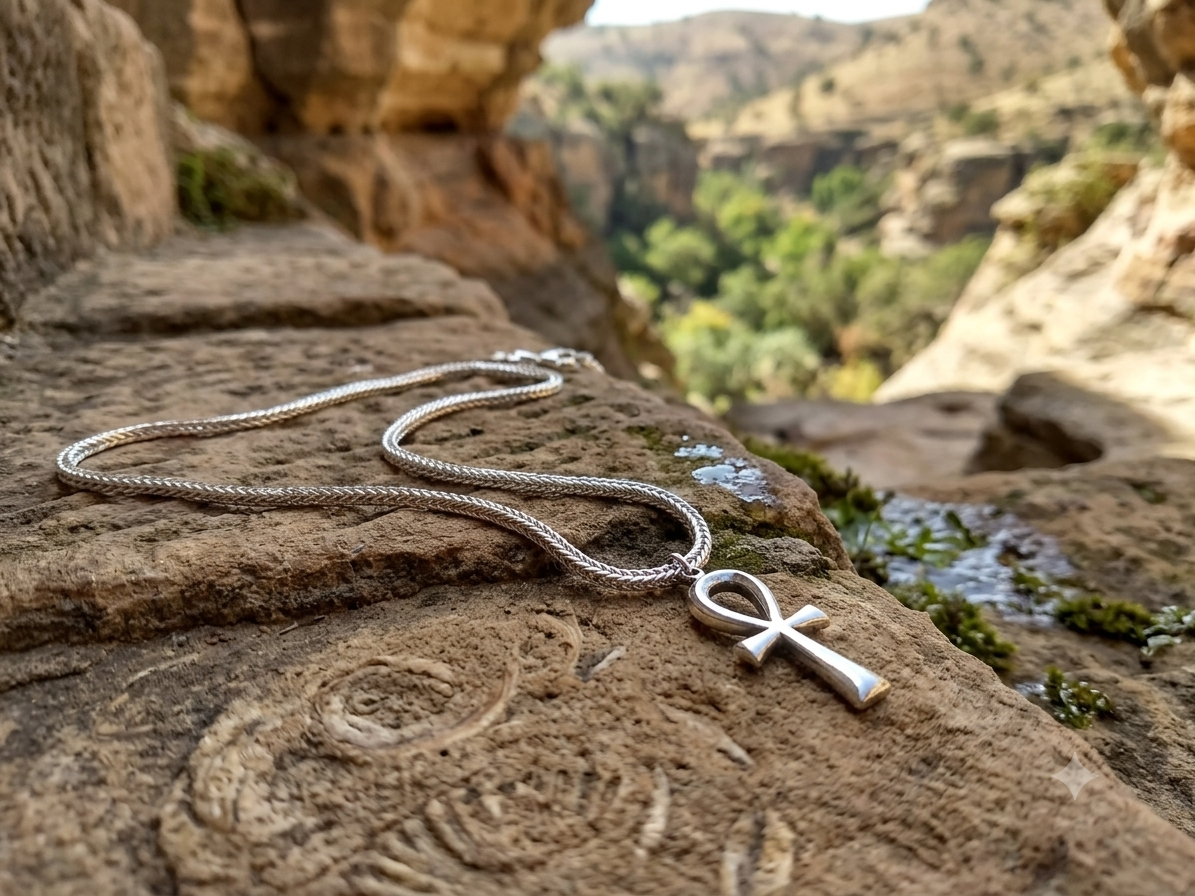 Roman-style chain with the Ankh (Key of Life) pendant.