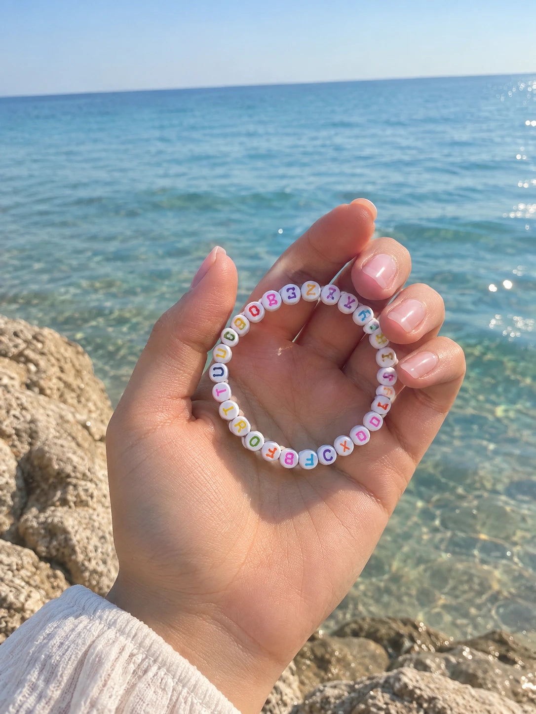 Beaded rubber bracelet
