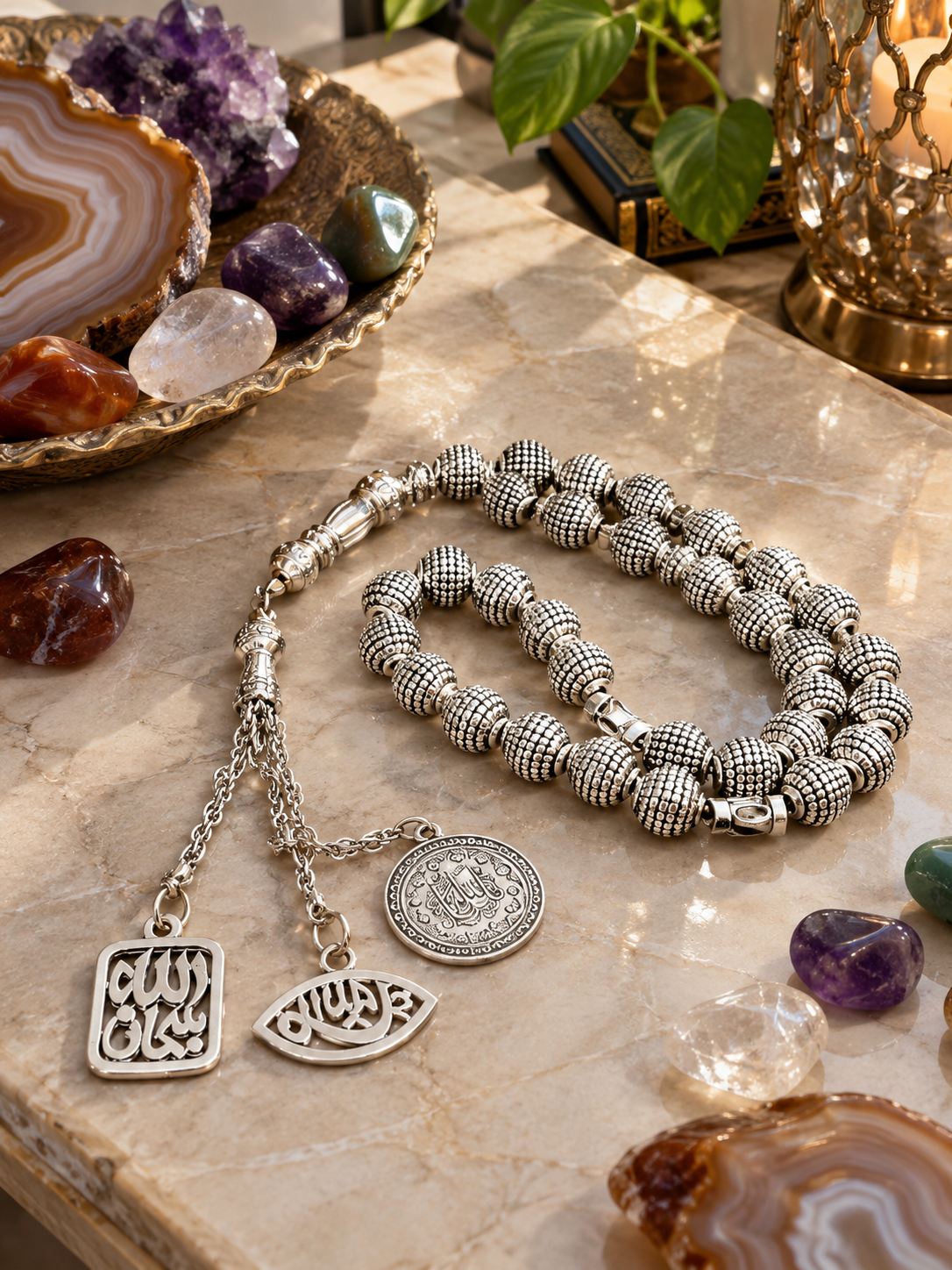 Nickel-chrome prayer beads