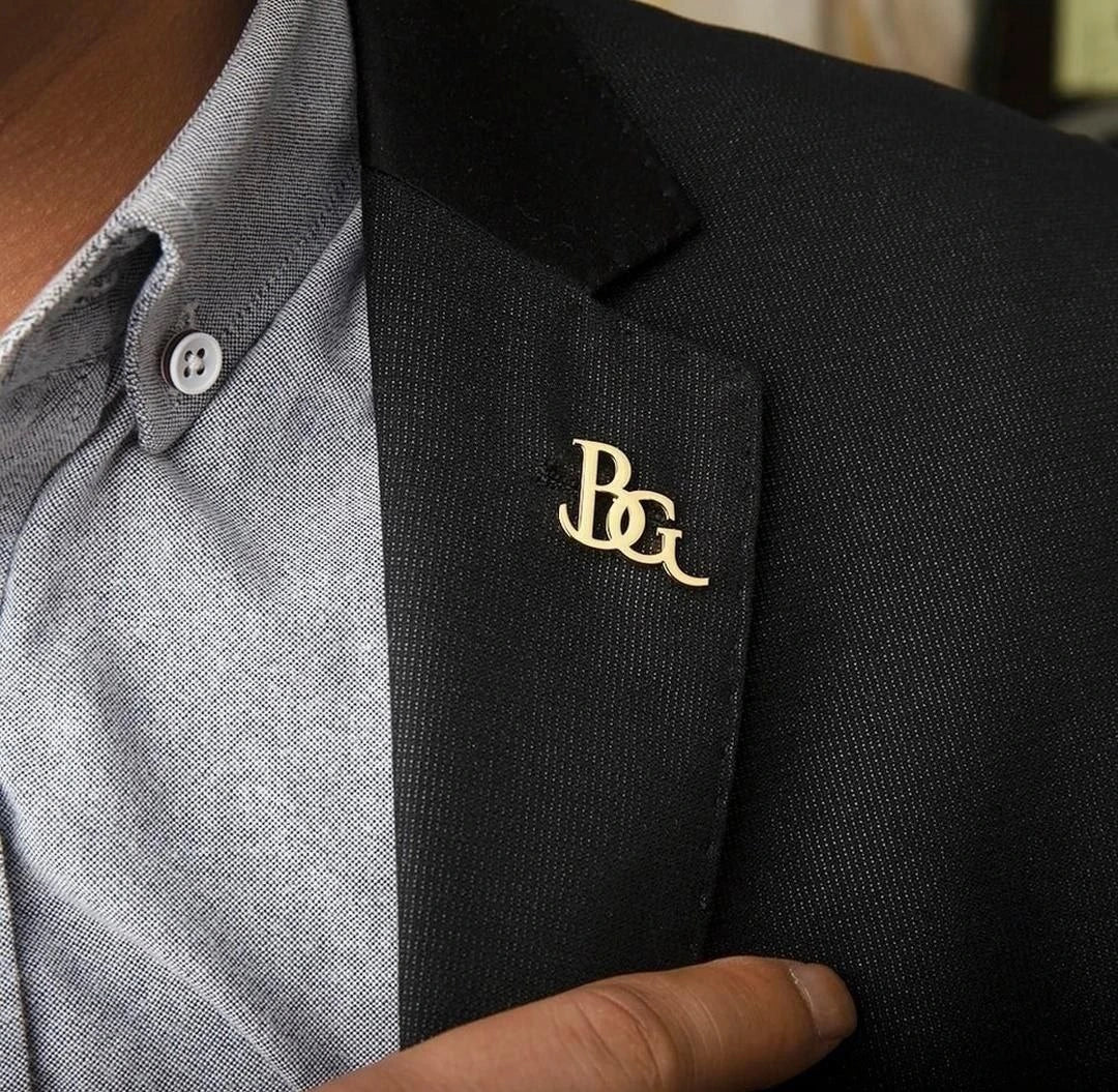 Nickel-plated lapel pin