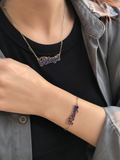 Bracelet and chain
White rhodium-plated brass