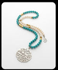 Turquoise and Mallorca pearl prayer beads (99 beads)